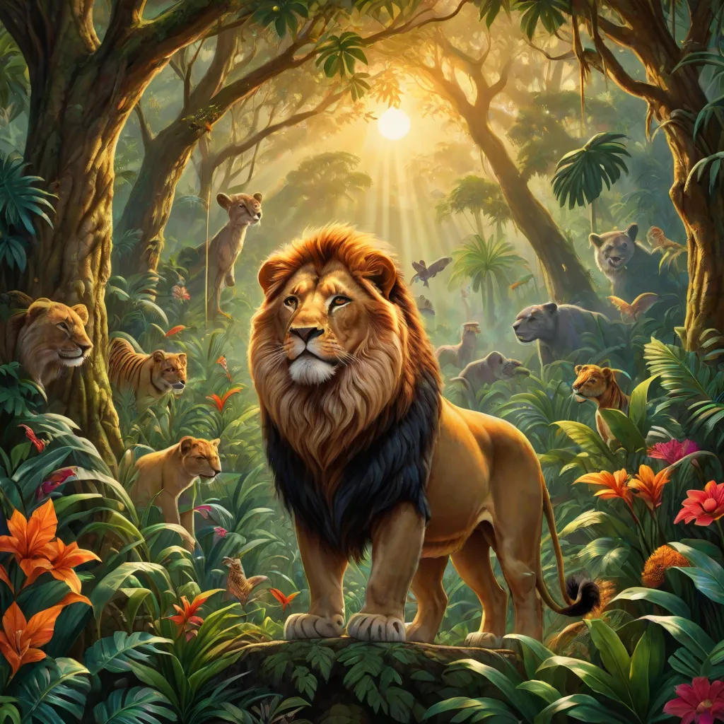 The Jungle King and His Animal Friends