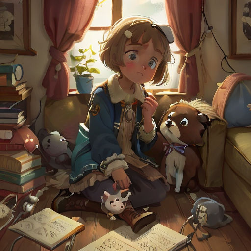 a girl sitting on the floor with a teddy bear and a book in front of her and a teddy bear