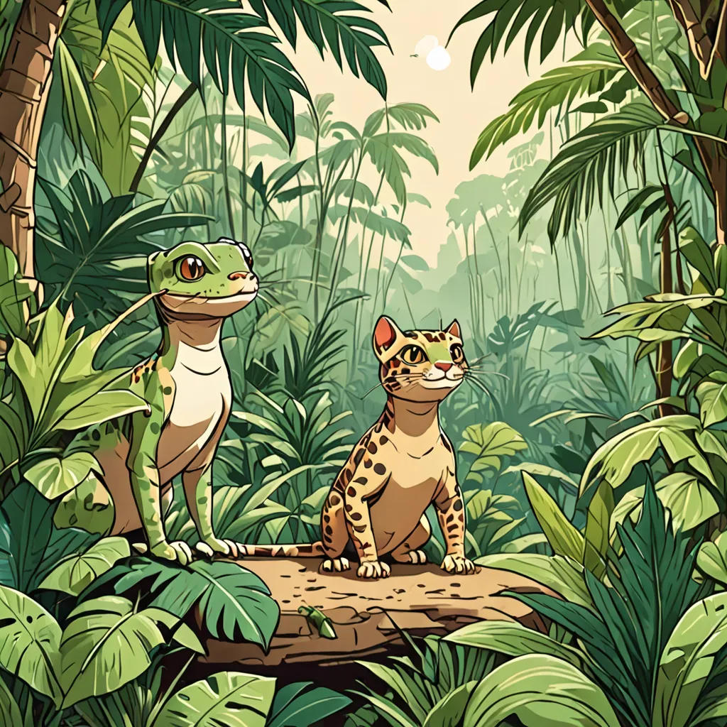 The Lizard and Cat Adventure