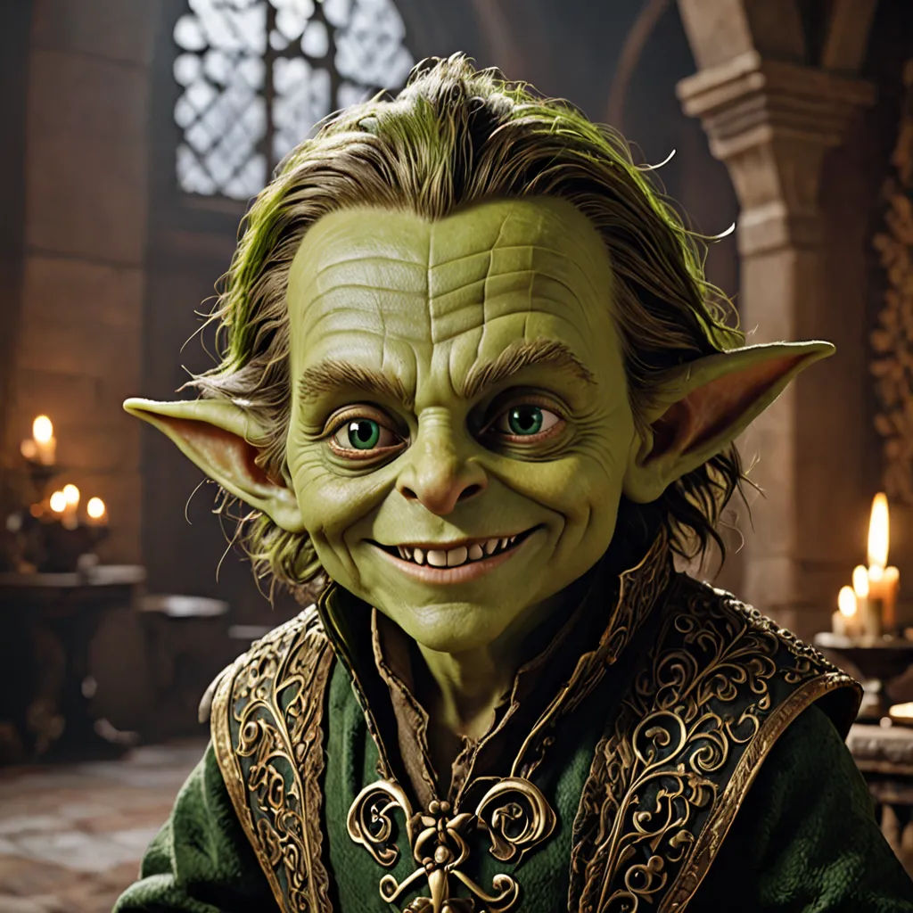 a man in a green outfit with a green mask on and a candle in the background with a window, photorealism, a computer rendering, Cliff Childs, weta digital