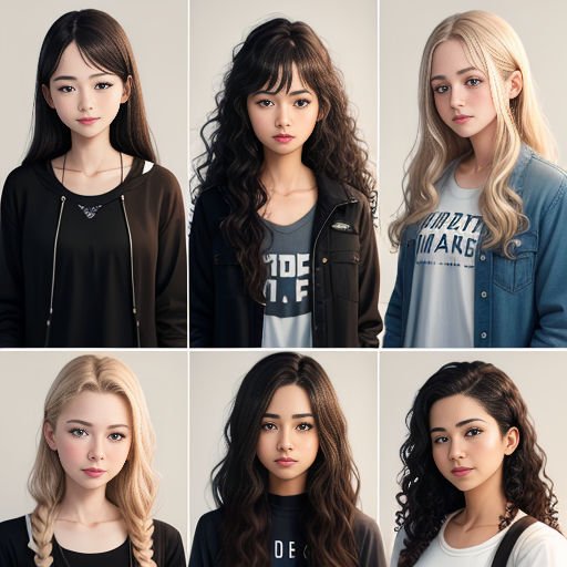 a series of photos of a woman with different hair types and hair colors, all of which are different