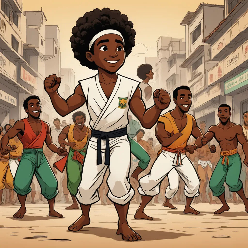 a cartoon of a black man dancing in a street with other black men in the background and a woman in the foreground, afrofuturism, a comic book panel, Cedric Seaut (Keos Masons), comic cover art