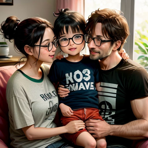 a man and two women sitting on a couch with a child in their lap and a man holding a child
