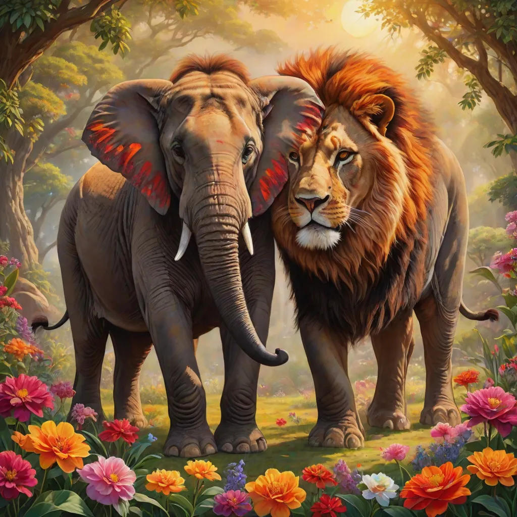 The Elephant and the Lion's Garden