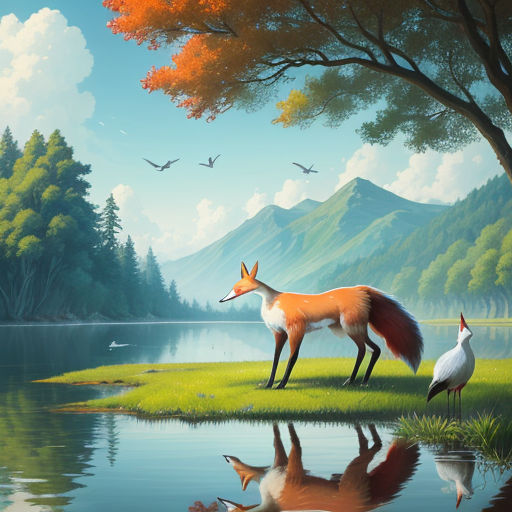 The Clever Fox and the Kind Cranes