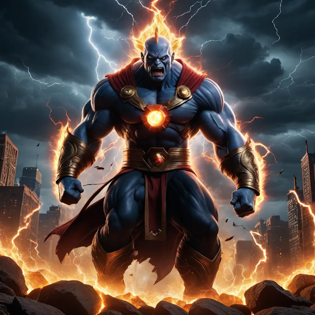 a man in a costume with a lightning bolt in his hand and a lightning bolt in his hand, in front of a city, shock art, a comic book panel, Benjamin Marra, marvel comics