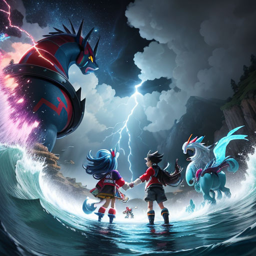 A fierce fight between two legendary pokemon, zacian and zamazenta