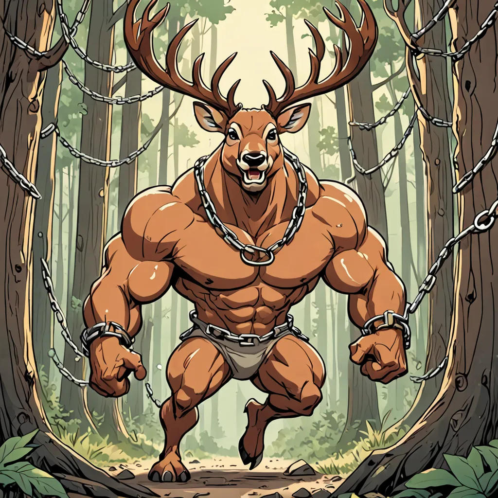 The Muscular Deer of the Woods