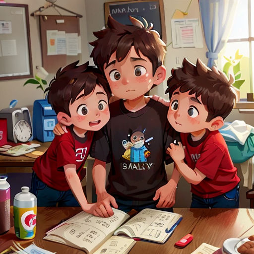 a group of children sitting at a table with an open book in front of them and a teddy bear