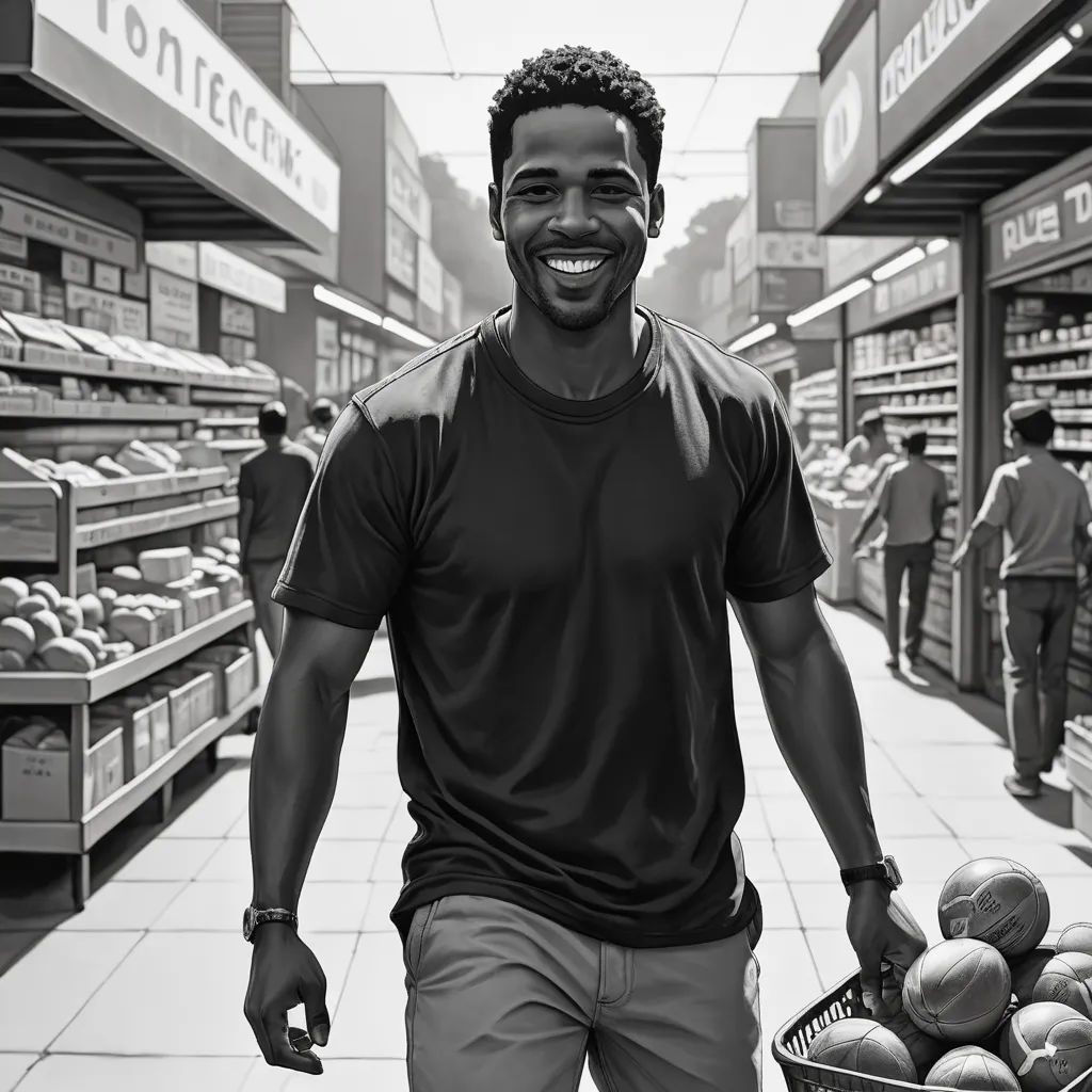 a man is walking down a sidewalk with a basket of fruit in front of him and people in the background, photorealism, an ultrafine detailed painting, Altichiero, highly detailed digital painting