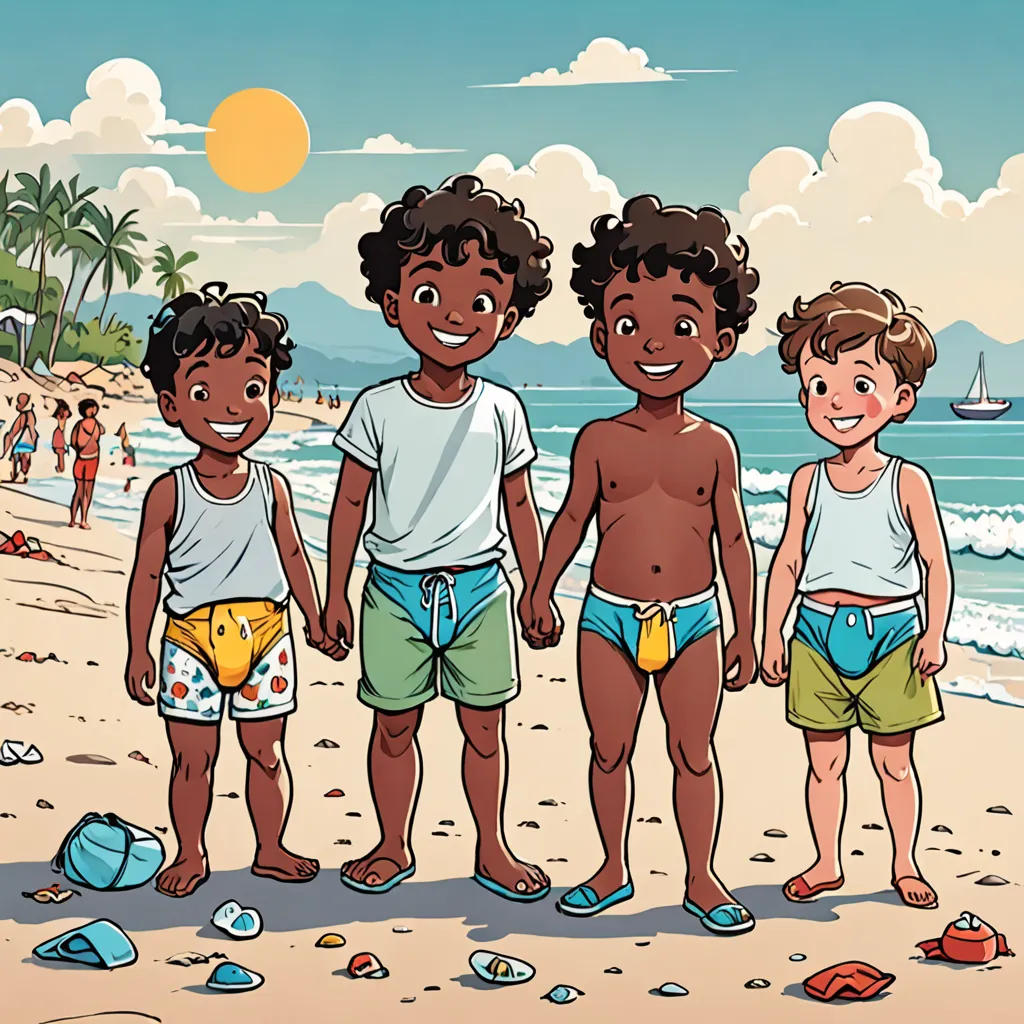 Diapered Beach Day