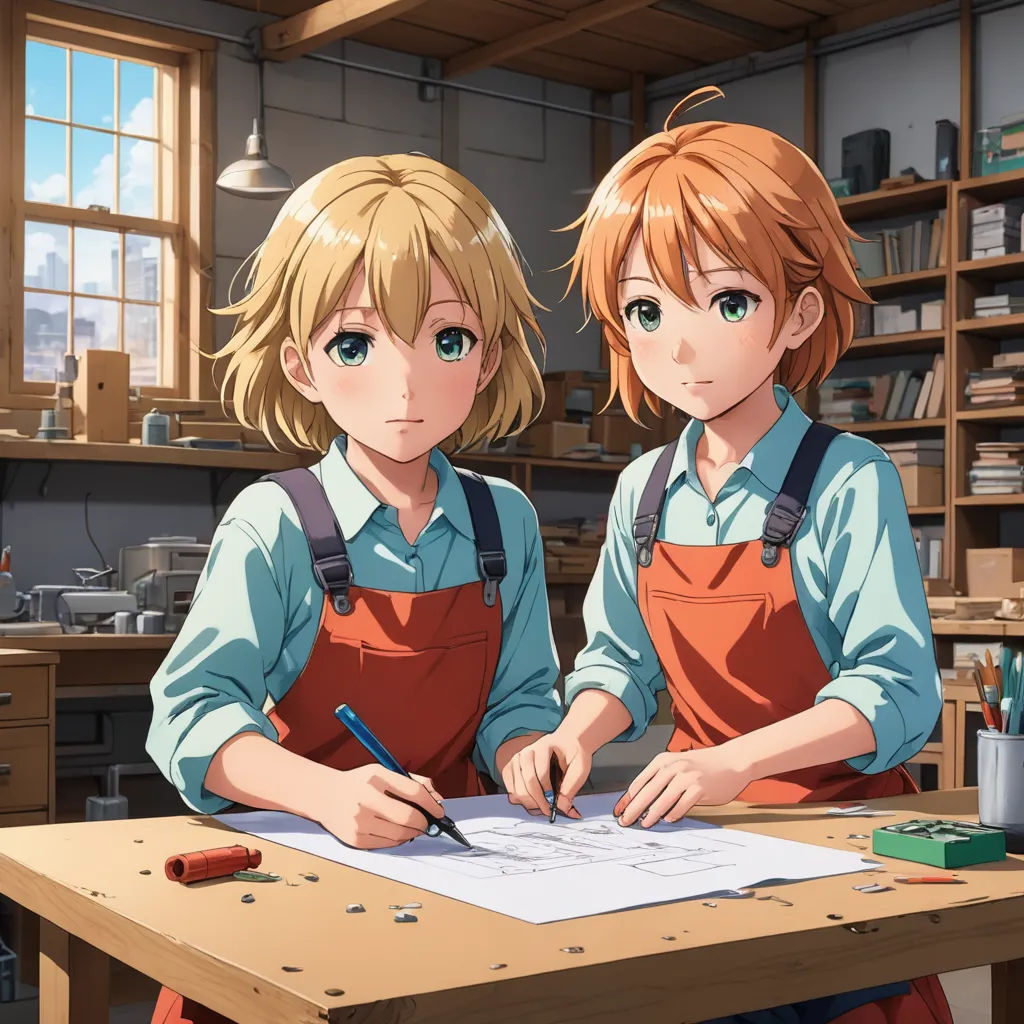 two anime girls sitting at a table with a pen and paper in front of them, and a book on the table, sots art, computer graphics, Dürer, official art