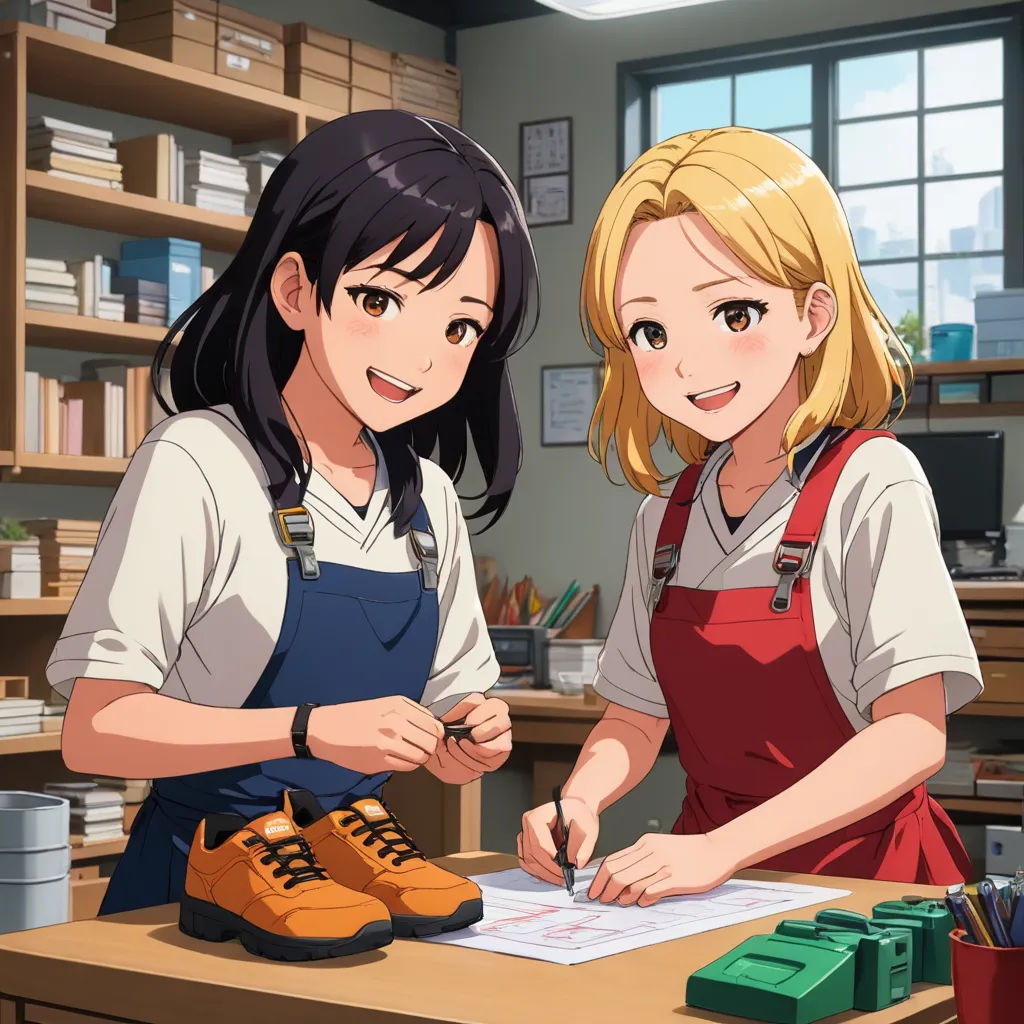 two girls in a room with a desk and a pair of shoes on it, one of them is writing, socialist realism, computer graphics, Bourgeois, official art