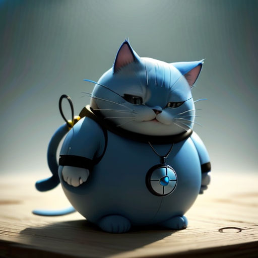 a blue cat with a black collar and a blue collar around its neck and a black ring around its neck