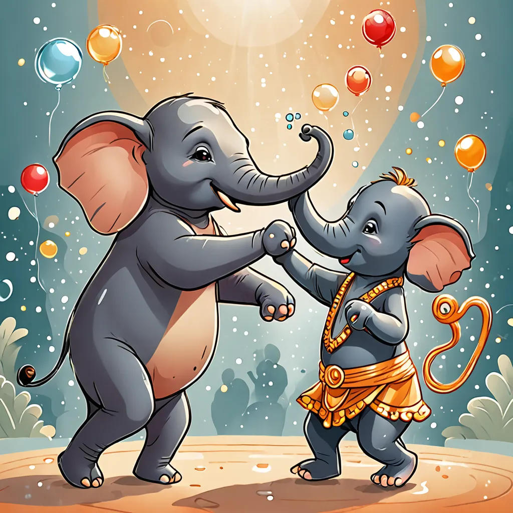 The Dancing Elephant and Bubbly the Monkey