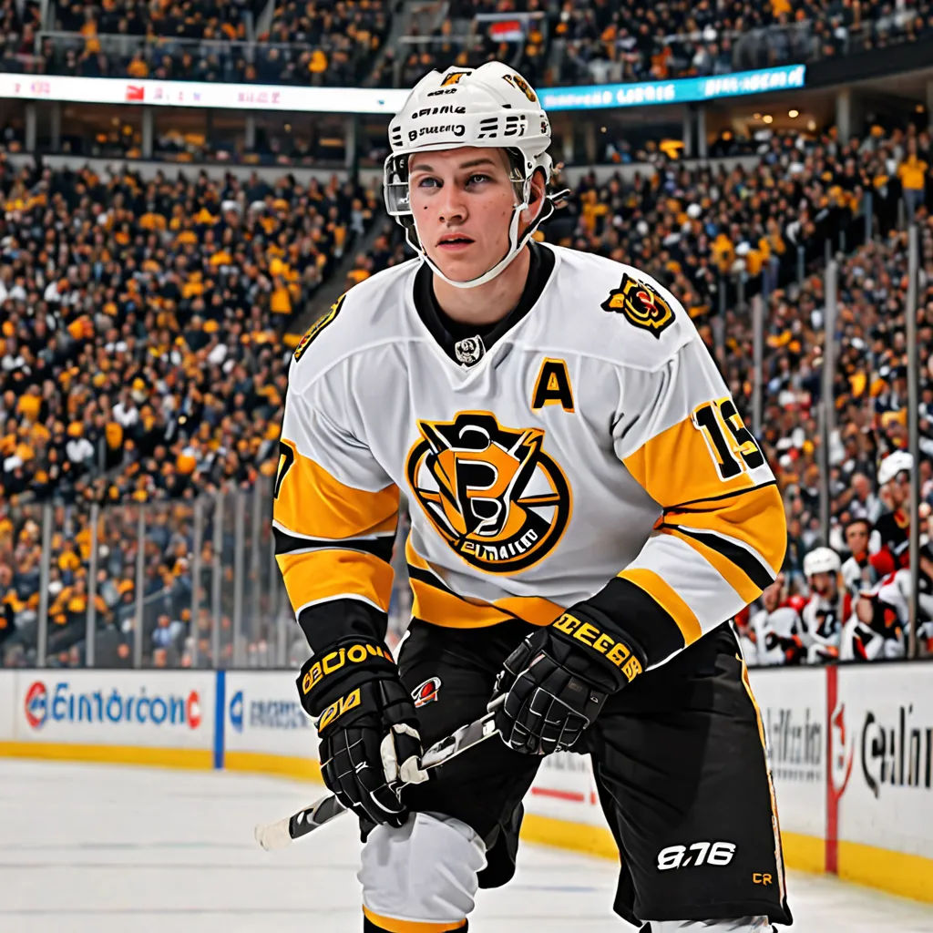 a hockey player is standing on the ice in front of a crowd of people in the stands and holding a hockey stick, process art, a digital rendering, Adam Bruce Thomson, renaissance oil painting