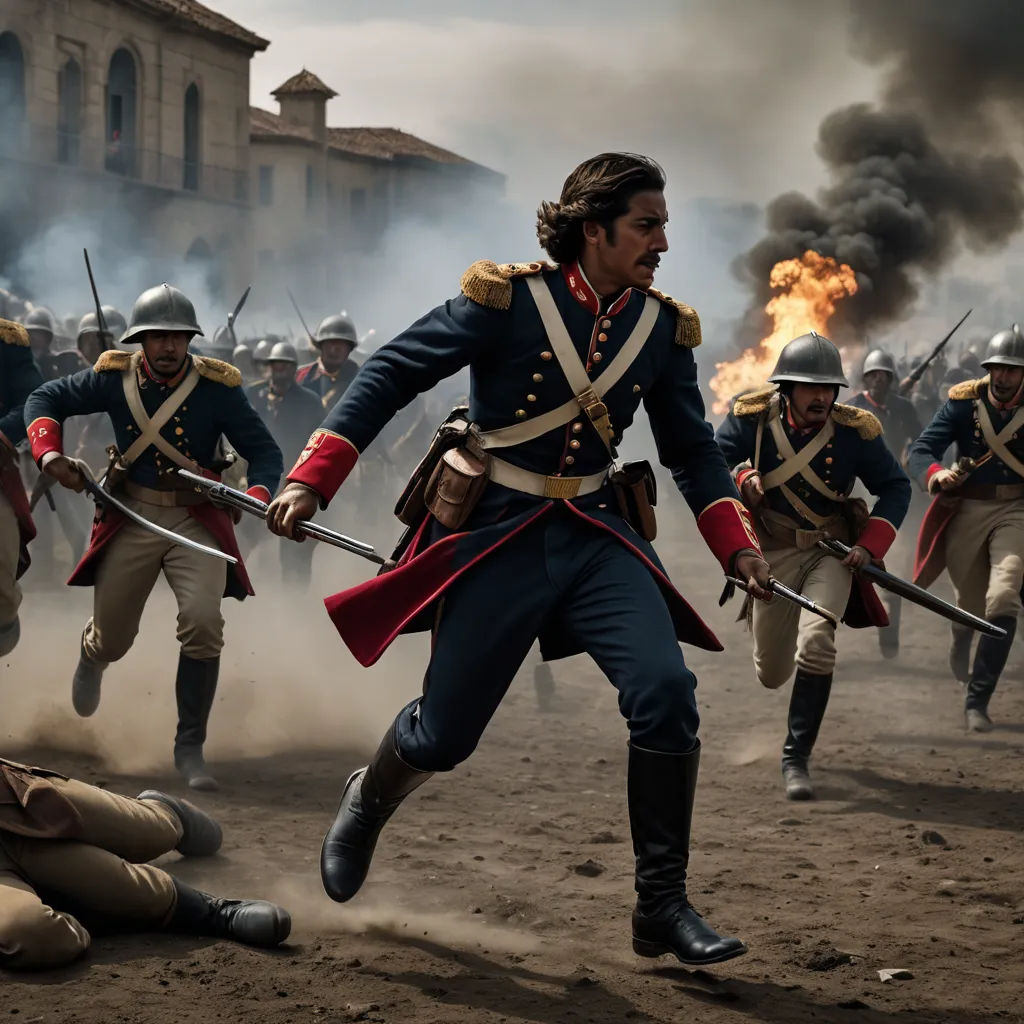 a group of men in uniforms and helmets running with swords in front of a crowd of people in uniform, quito school, a renaissance painting, Diego Velázquez, vfx