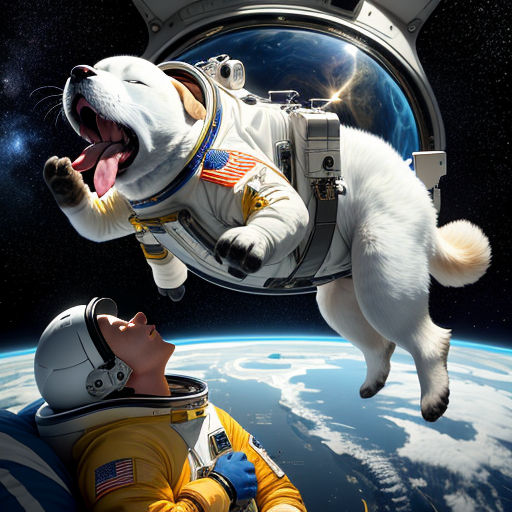 dog in space station