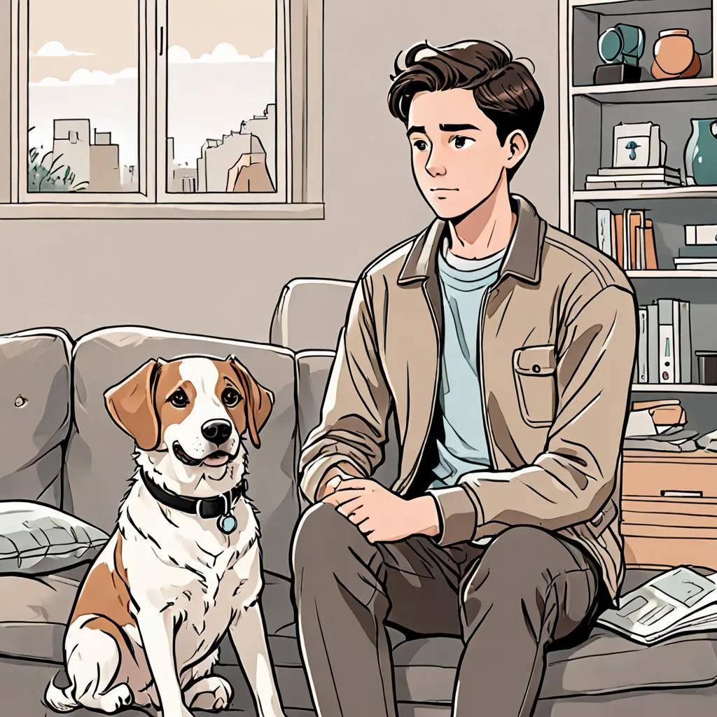The Clever Twin Boy and His Pet Dog