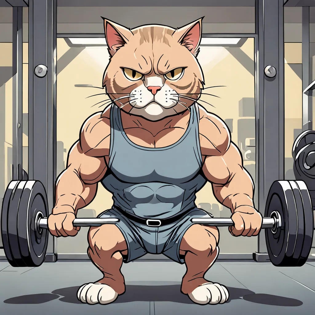 Paws and Reps: A Buff Cat's Day at the Gym