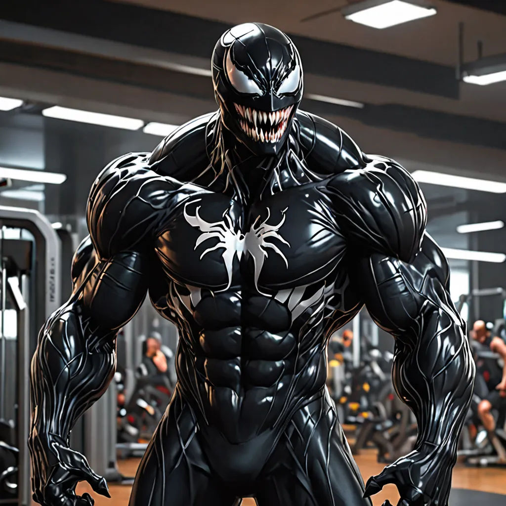 a man in a black suit with a spiderman mask on in a gym area with a row of exercise machines, photorealism, a stock photo, Eddie Mendoza, real life skin