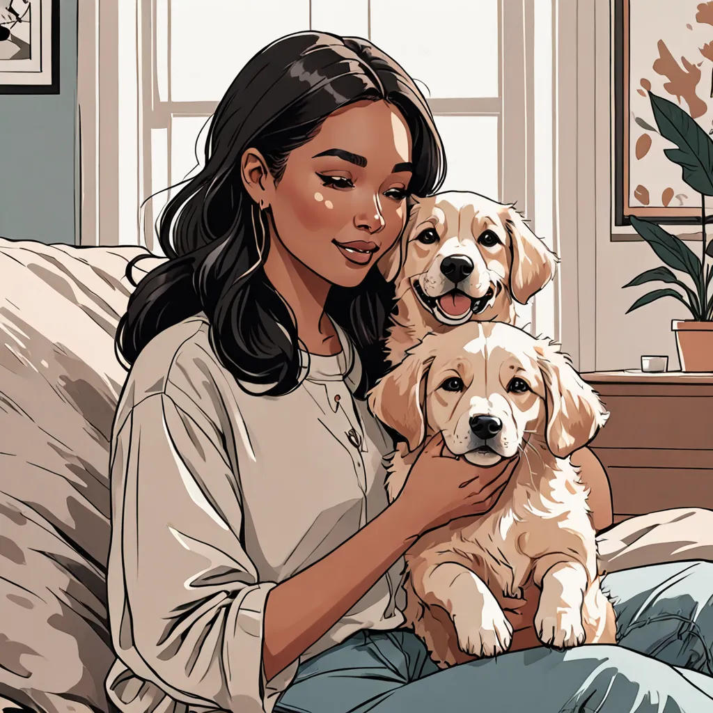 Aesira and Her Playful Pup