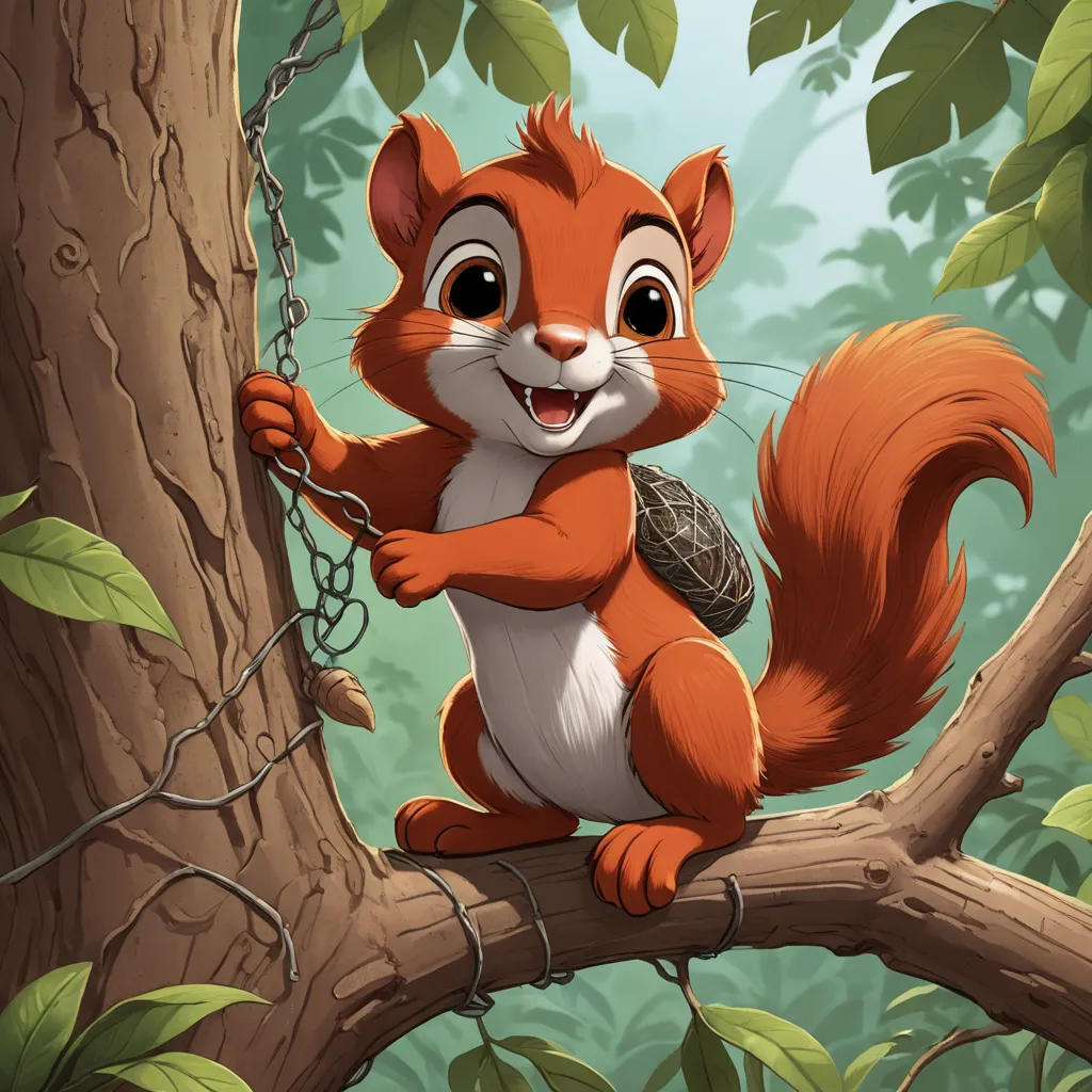 The Brave Squirrel and the Baby Bird
