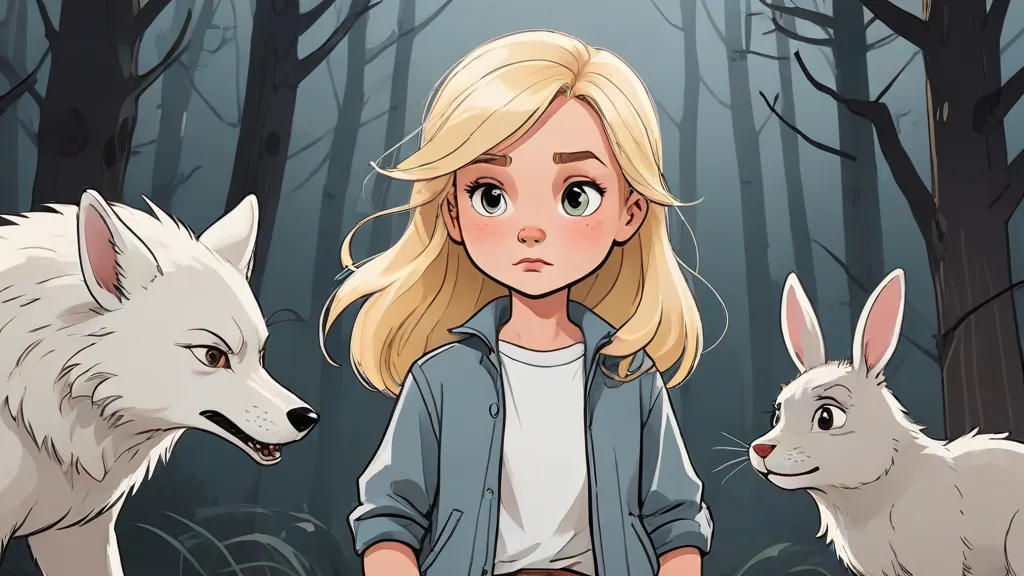 The Brave Little Girl and the Forest Rabbit