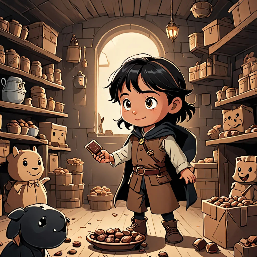 a cartoon of a boy in a room with a dog and a cat on the floor and a shelf full of teddy bears, fantasy art, a storybook illustration, Diego Gisbert Llorens, storybook illustration