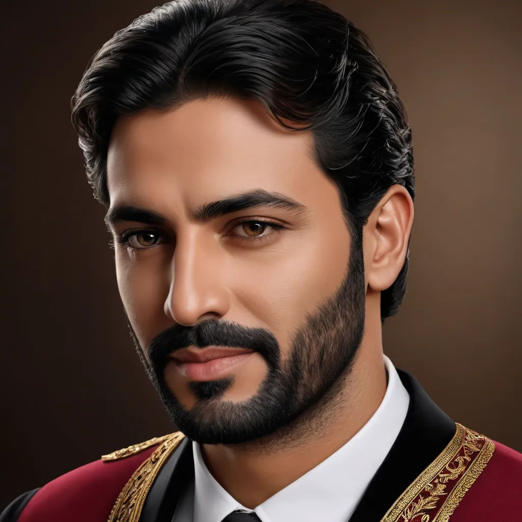 a man with a beard and a suit on is wearing a red vest and a black tie and a white shirt, qajar art, a photorealistic painting, Altoon Sultan, professional photo