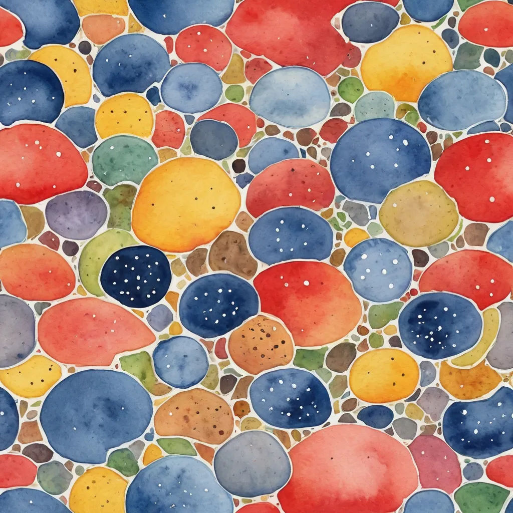 a painting of a bunch of different colored rocks on a white background with a black border around it and a black border around the edges, generative art, a watercolor painting, Art & Language, watercolor