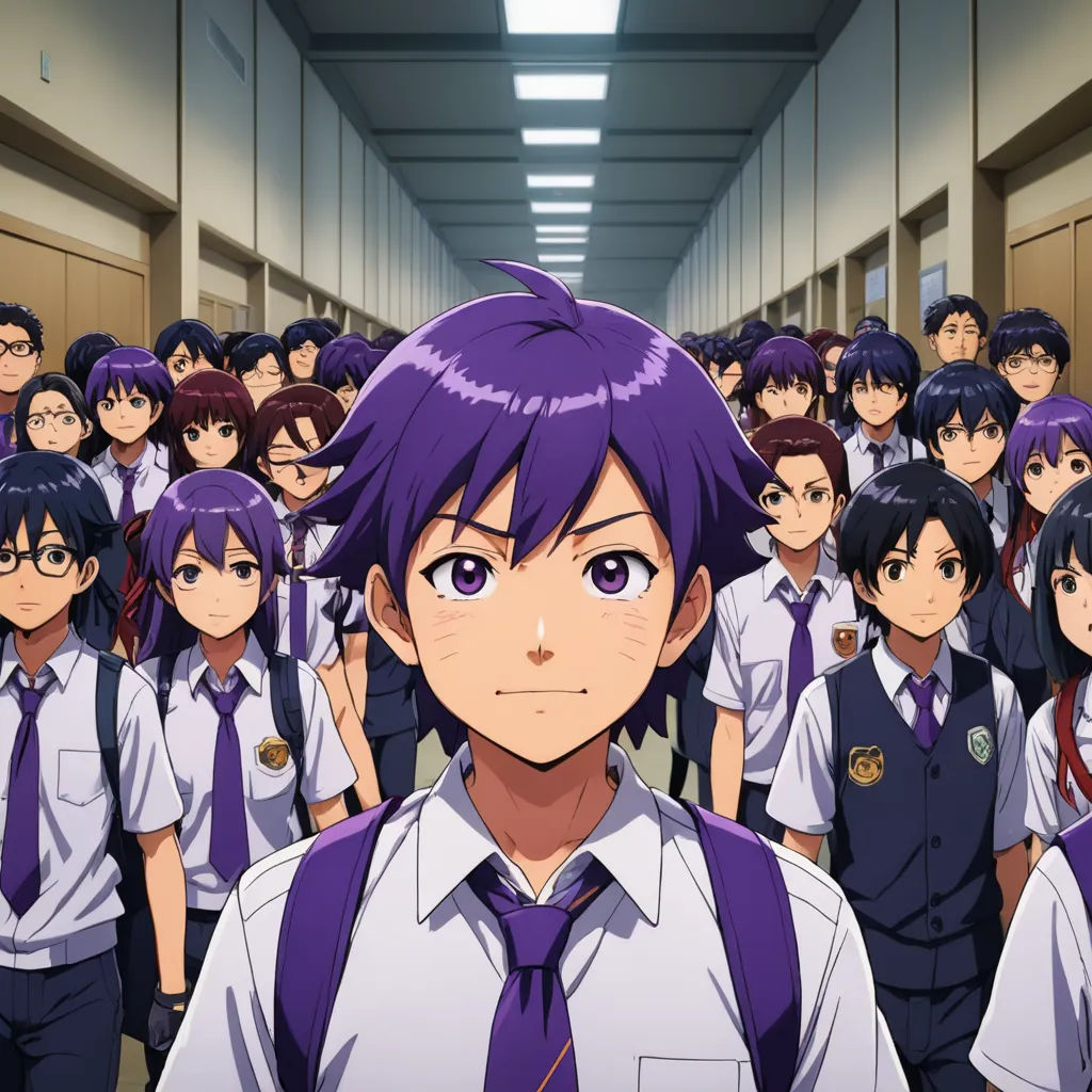 a group of school children in uniform standing in a hallway with a hallway leading to the hallway leading to the hallway, rayonism, poster art, Baiōken Eishun, official art