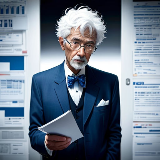 a man in a suit and bow tie holding a piece of paper in his hand and looking at the camera
