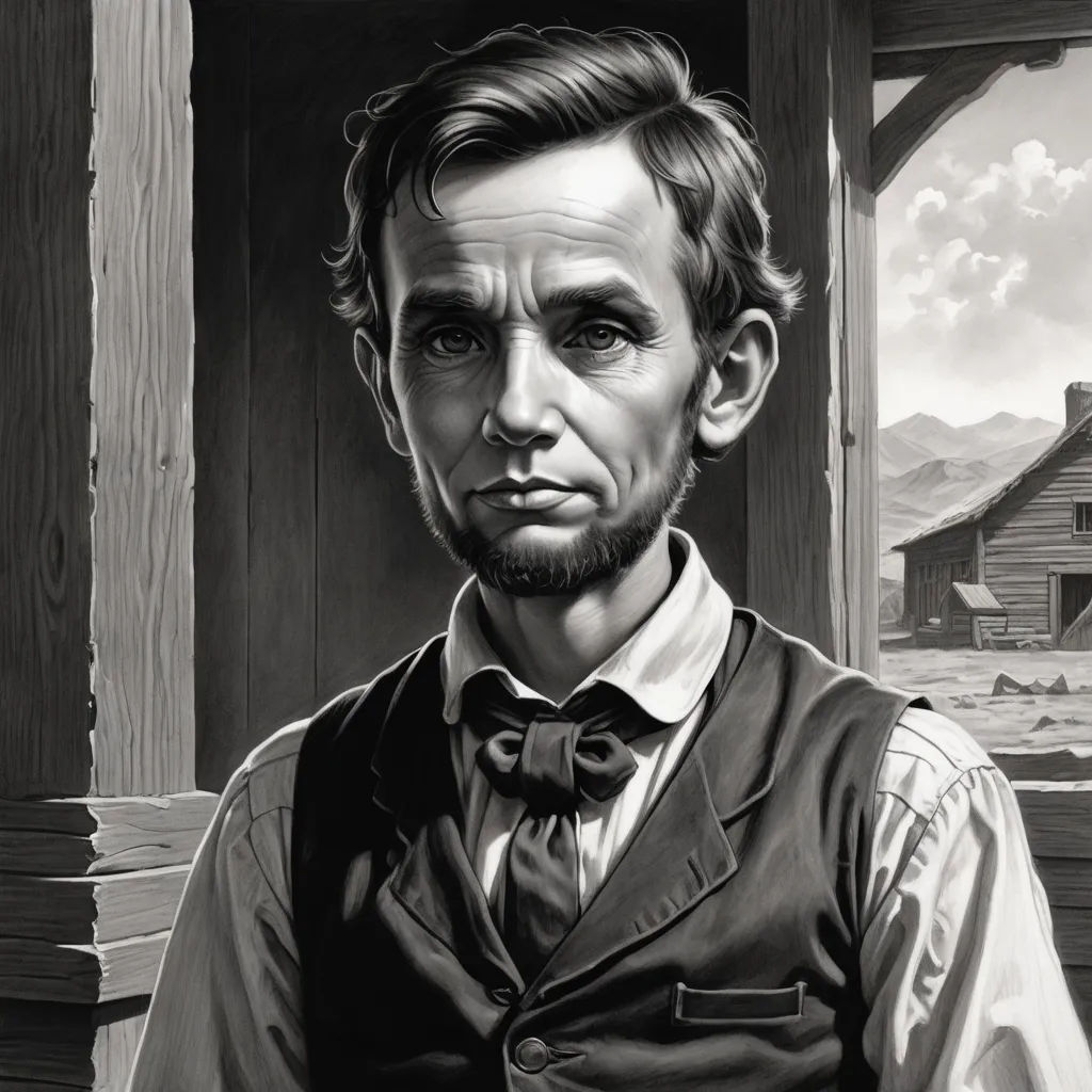 a man with a beard and a bow tie in a black and white photo with a barn in the background, american scene painting, an ultrafine detailed painting, F. Scott Hess, highly detailed digital painting