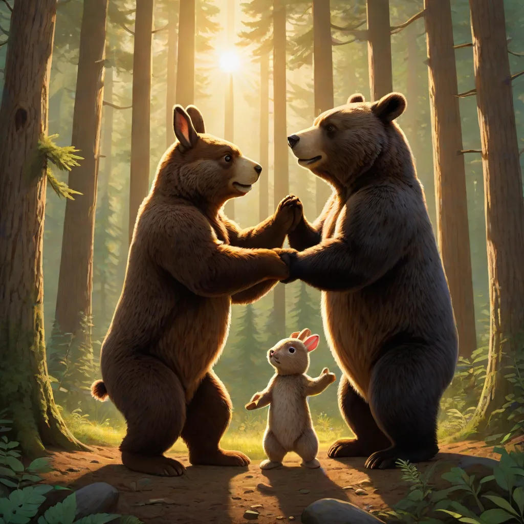 The Brave Rabbit and the Trapped Bear