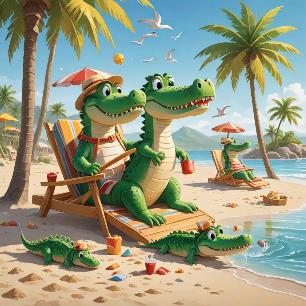 The Crocodile Family's Beach Adventure