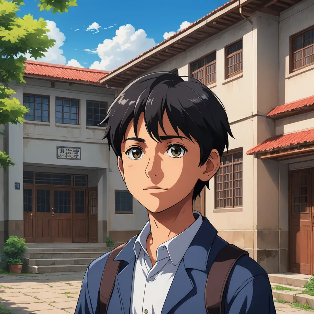 a man standing in front of a building with a backpack on his shoulder and a backpack on his shoulder, sots art, a character portrait, Adam Manyoki, official art
