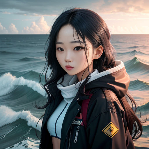 Ocean Waves Anime Jacket