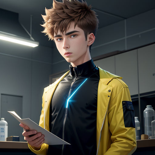 a man in a yellow jacket holding a piece of paper in his hand and looking at the camera with a serious look on his face
