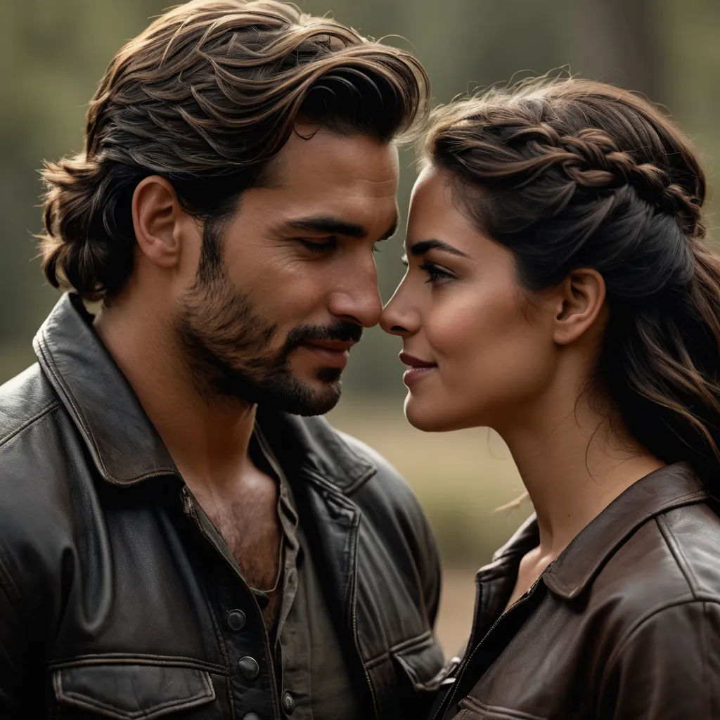 a man and a woman are standing close together and looking at each other with a serious look on their face, romanticism, a poster, Araceli Gilbert, promotional image