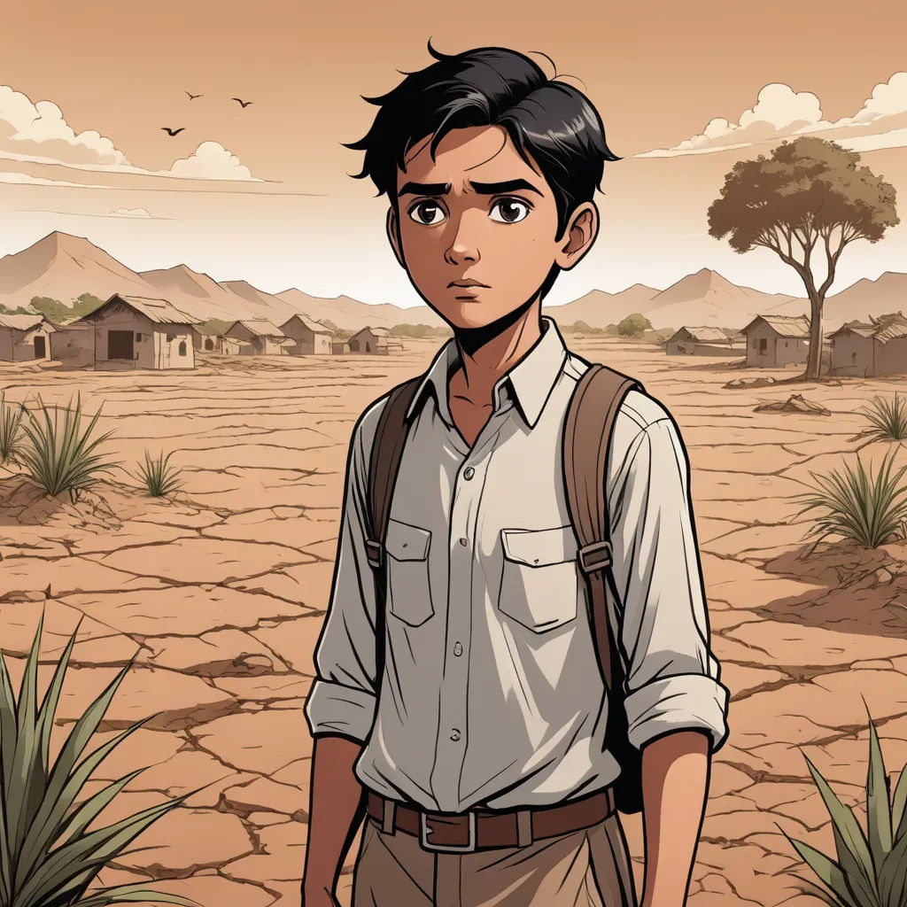 a man standing in a desert with a backpack on his back and a bird flying overhead in the sky, serial art, a character portrait, Diego Gisbert Llorens, comic cover art
