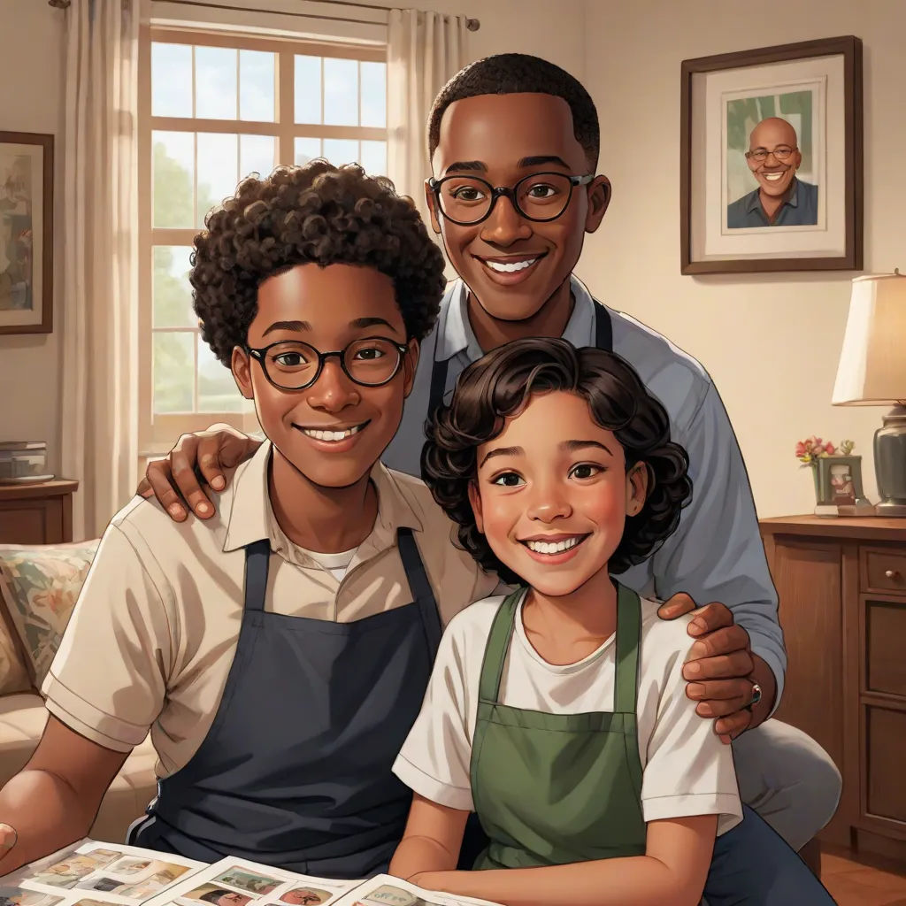 a man and a woman sitting next to each other on a couch with a child on the couch in front of them, american scene painting, a storybook illustration, Everett Warner, official art