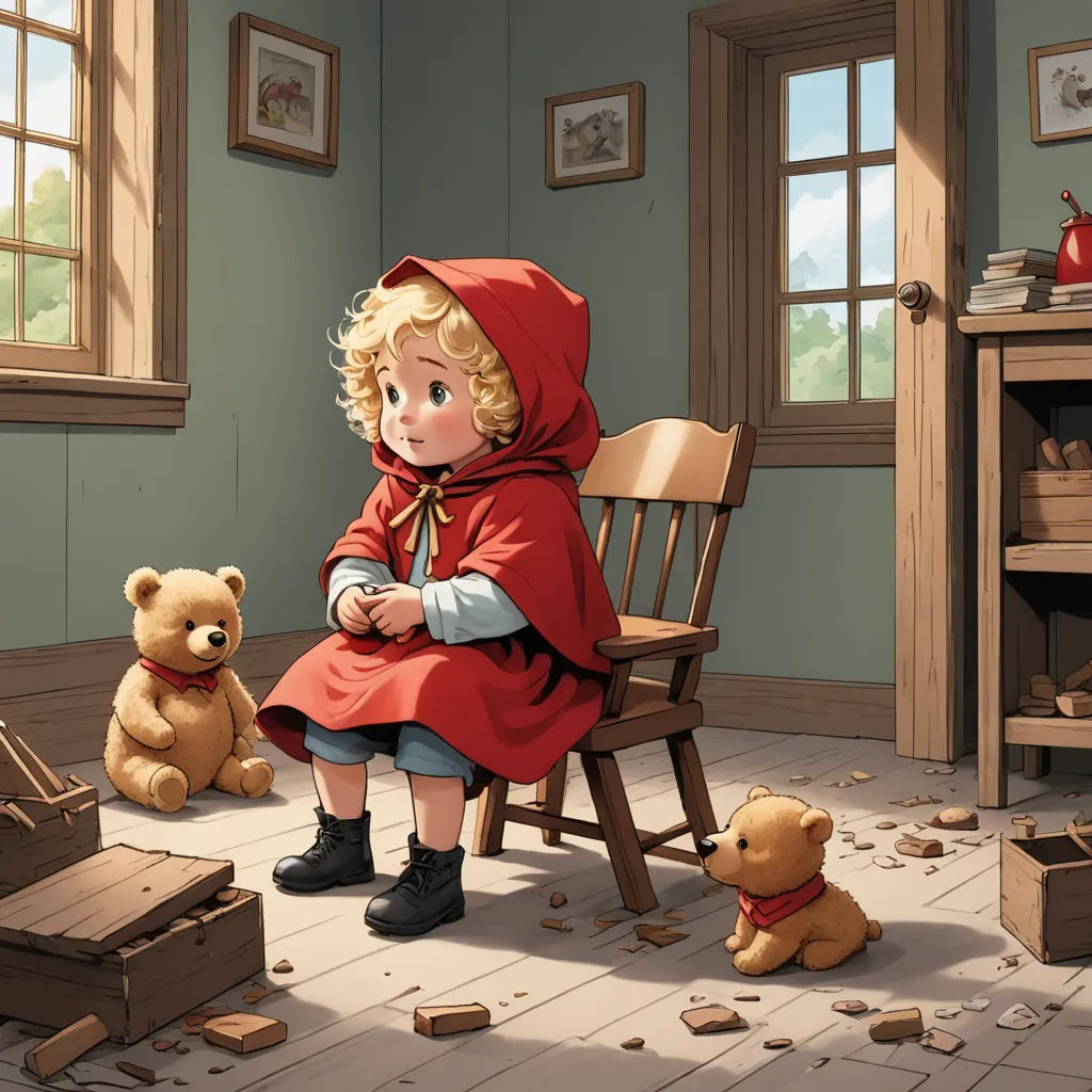 a little girl sitting in a chair with a teddy bear and a box of chocolates in front of her, auto-destructive art, a storybook illustration, Brothers Hildebrandt, storybook illustration