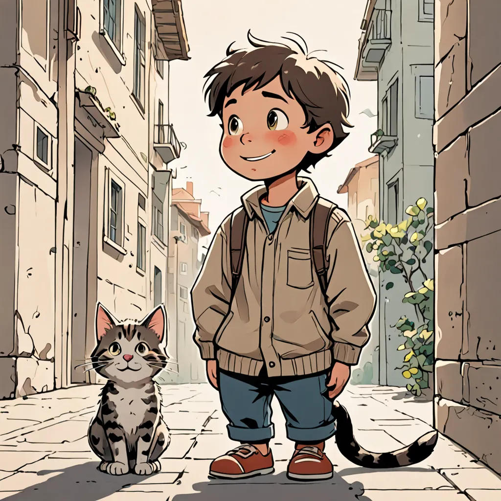 The Lonely Cat and the Little Boy