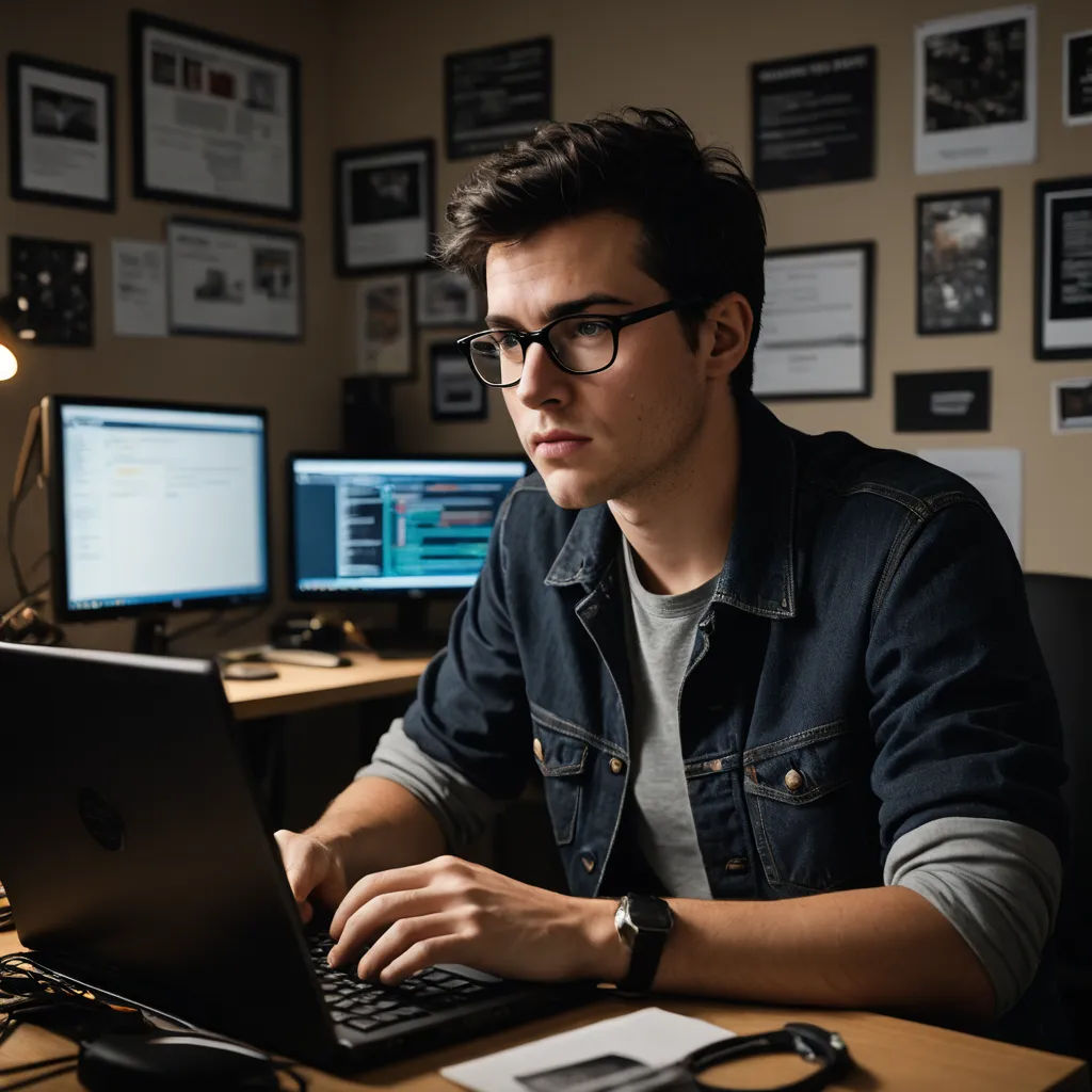 a man sitting at a desk with a laptop computer and a monitor on it, with a lamp on the side of the desk, computer art, a stock photo, Cedric Seaut (Keos Masons), affinity photo