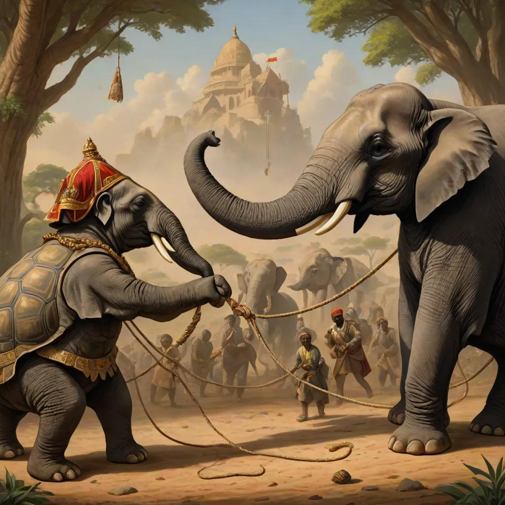 The Clever Tortoise and the Mighty Elephant