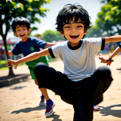 a group of young children playing a game of frisbee in a park on a sunny day with trees in the background