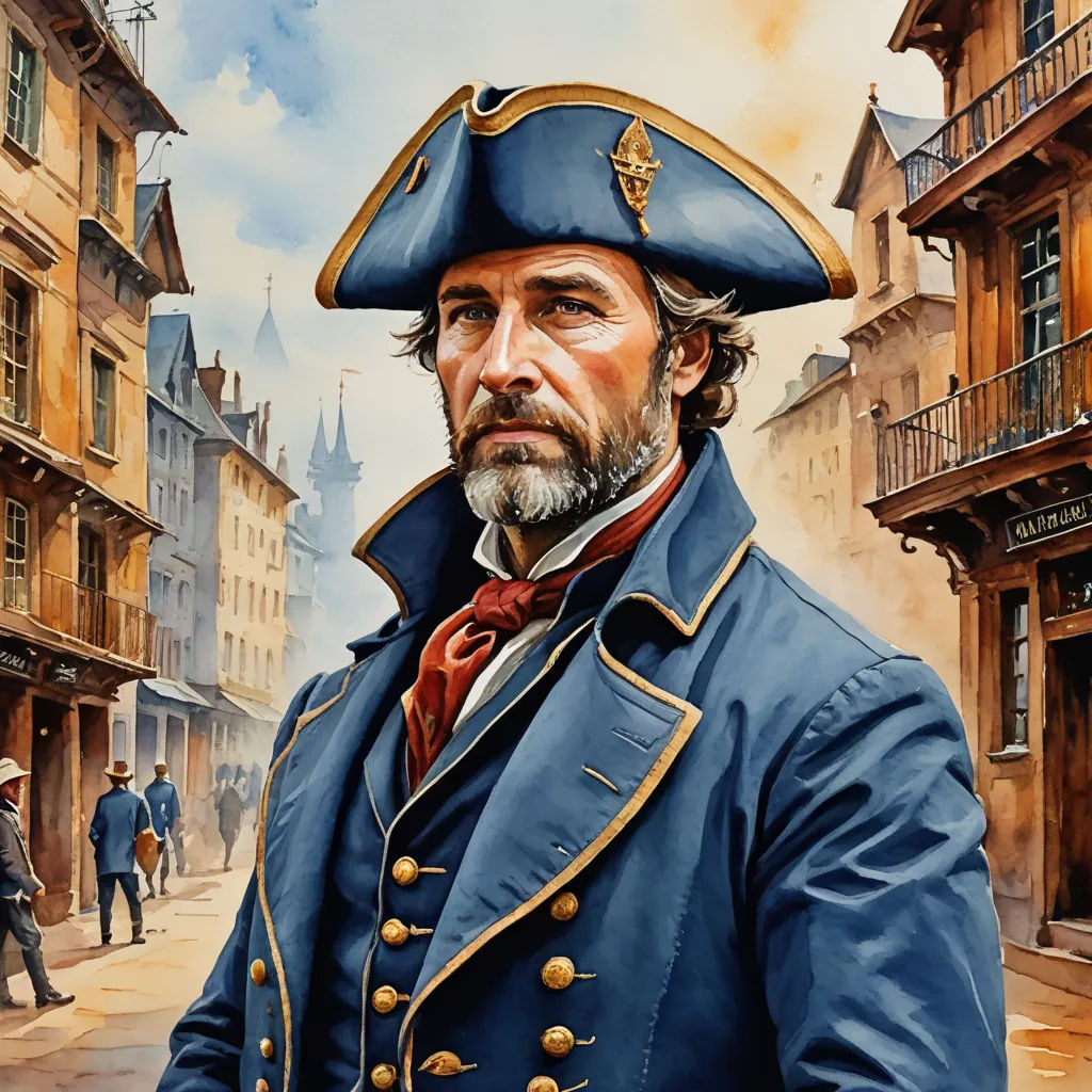 a painting of a man in a blue coat and hat with a red tie and a red tie on, american scene painting, a character portrait, Alex Horley-Orlandelli, highly detailed digital painting