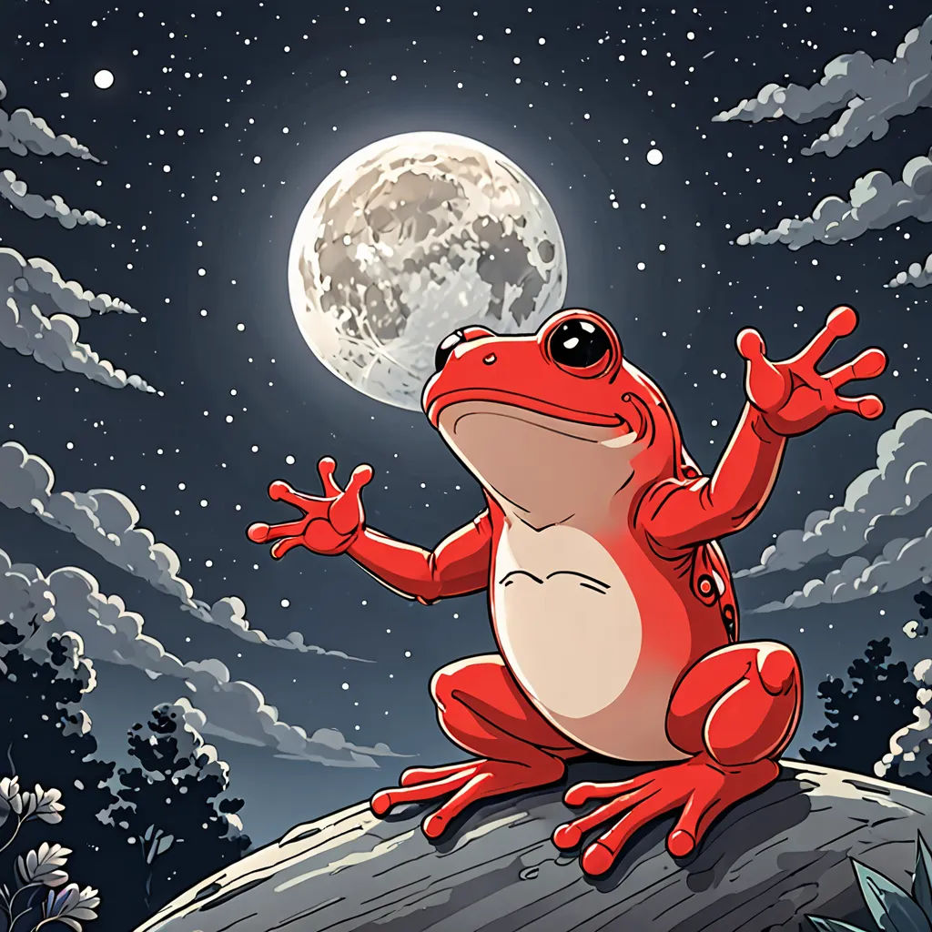 La Rana Roja que Quería Volar a la Luna