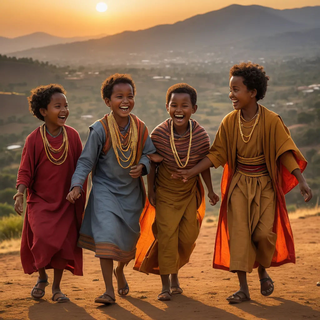 three young girls are walking together in the desert at sunset or dawn, with mountains in the background, and a valley in the distance, samikshavad, a picture, Daniel Lieske, cinematic photography